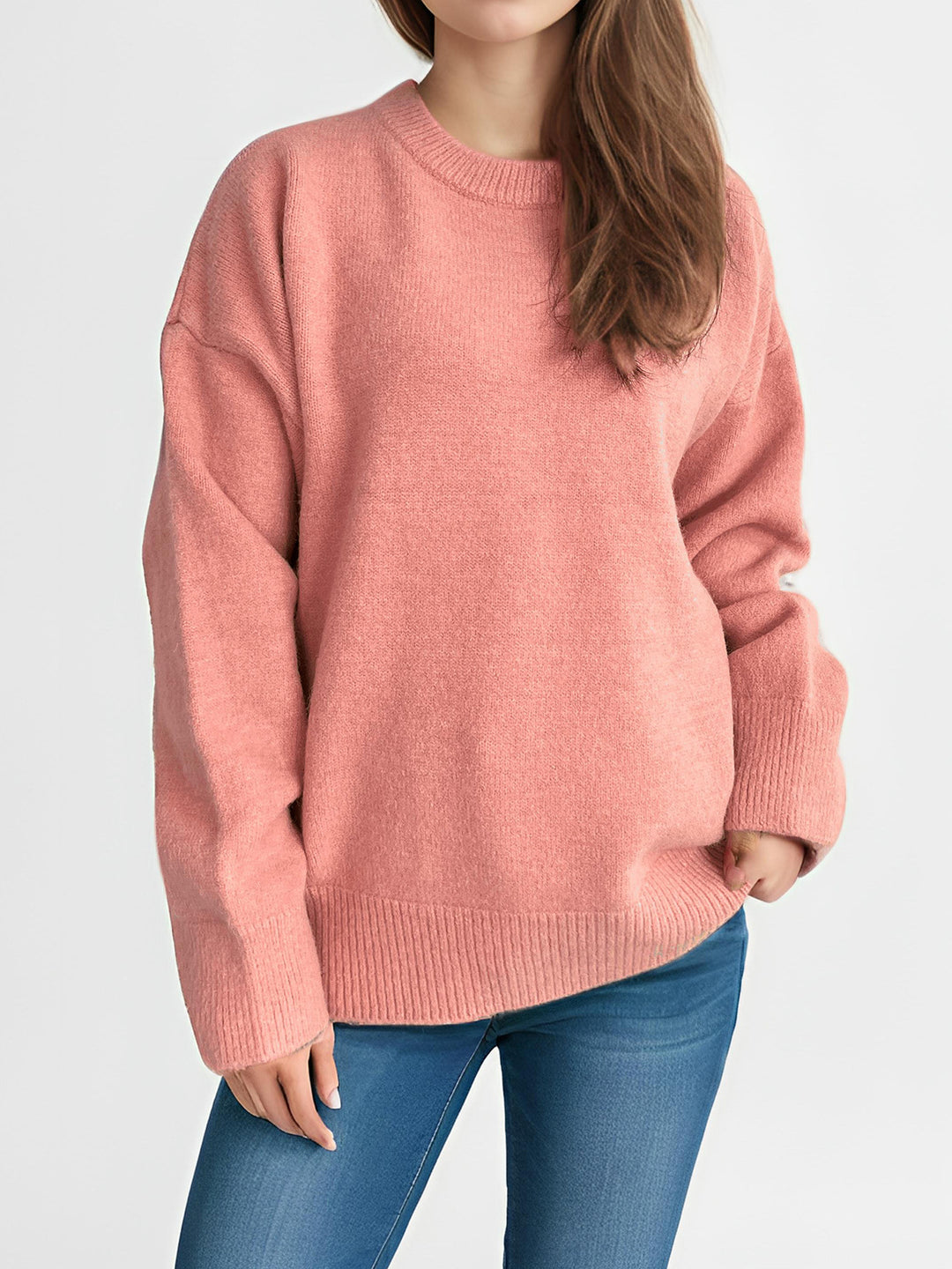 Damen lässiger Strickpullover mit weitem Schnitt und maximalem Komfort EB