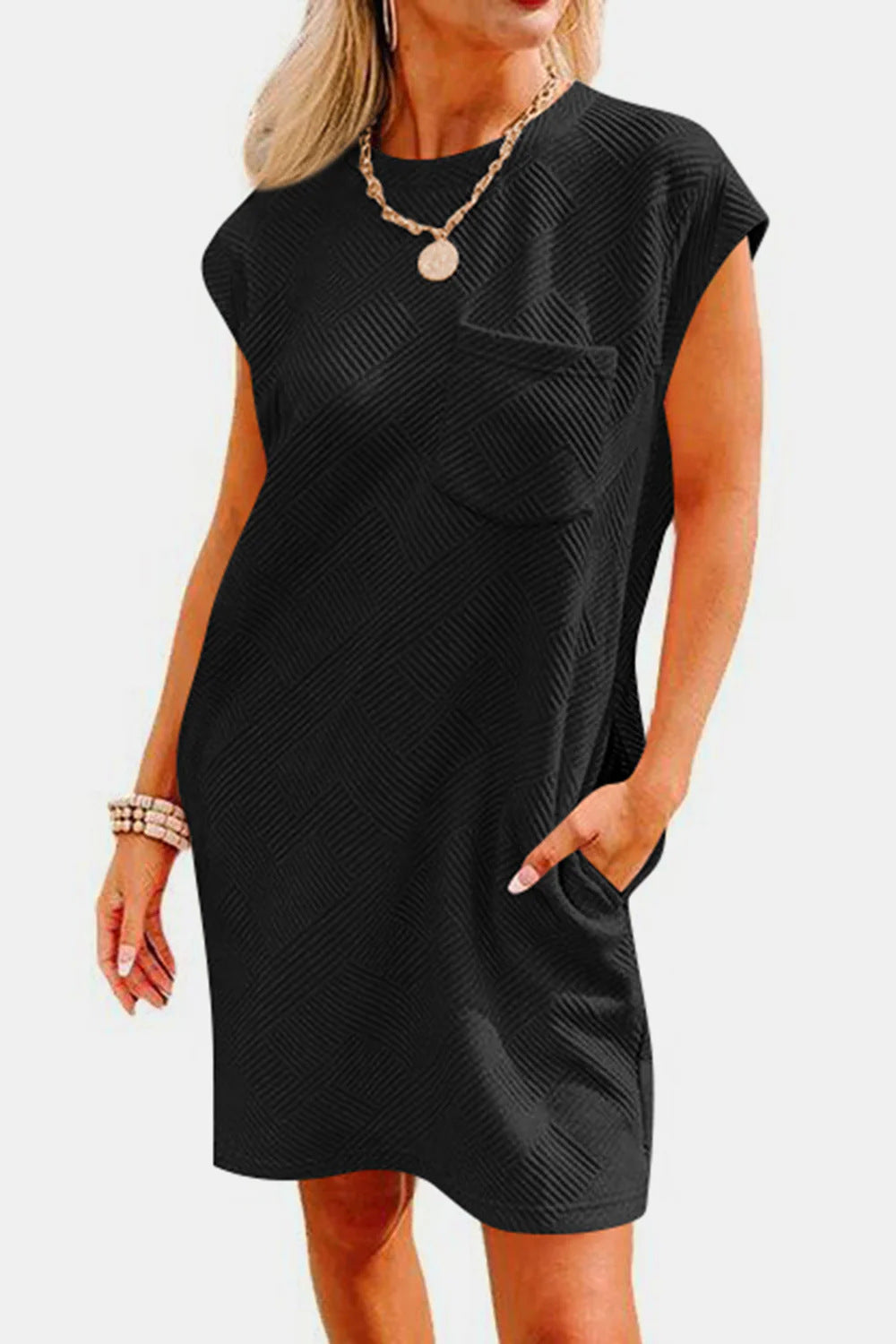 Damen lässiges Katzentop mit dekorativem Strukturdesign EB