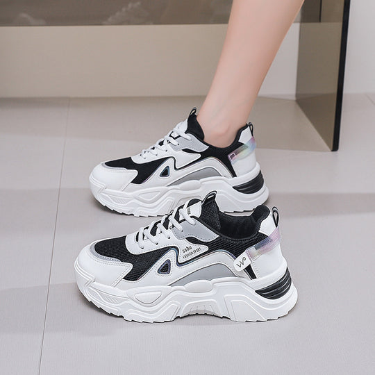 Damen Sportliche Lauf-Sneaker mit atmungsaktiver Mesh-Oberfläche und stoßdämpfender Sohle EB