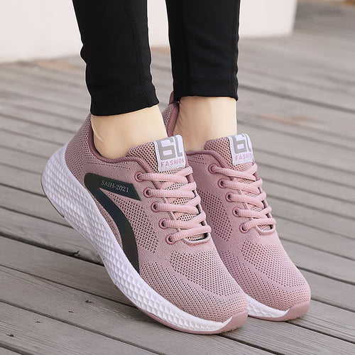 Damen Sportliche Leichtgewicht-Sneaker mit atmungsaktivem Mesh-Obermaterial EB