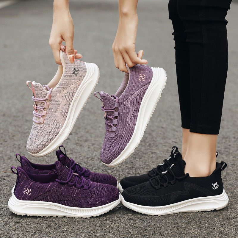 Damen Sportliche Sneakers mit atmungsaktive Netzkonstruktion und dämpfender Sohle EB