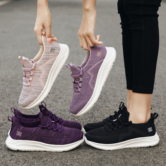 Damen Sportliche Sneakers mit atmungsaktive Netzkonstruktion und dämpfender Sohle EB