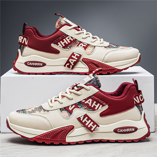 Unisex Plateau-Chunky-Sneaker mit Reptilprägung, gepolstertem Schaft und stoßdämpfender EVA-Zwischensohle EB