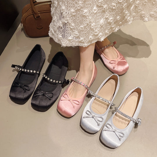 Damen Ballerinas mit dekorativem Riemchen und funkelnden Akzenten EB