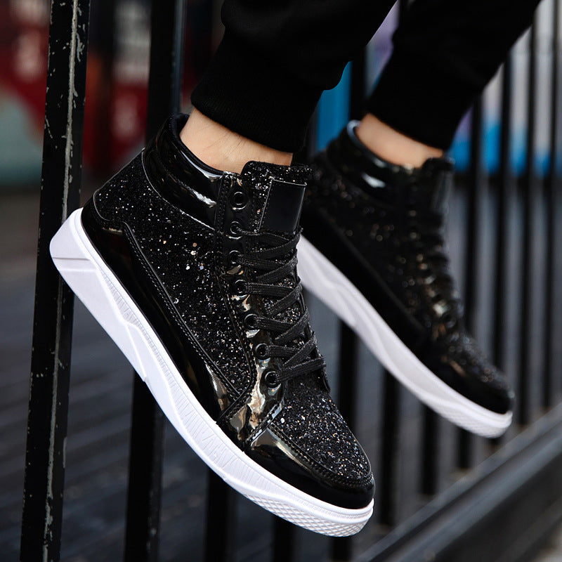 Damen Hochglänzende Sneaker mit glitzerndem Obermaterial und rutschfester Sohle EB