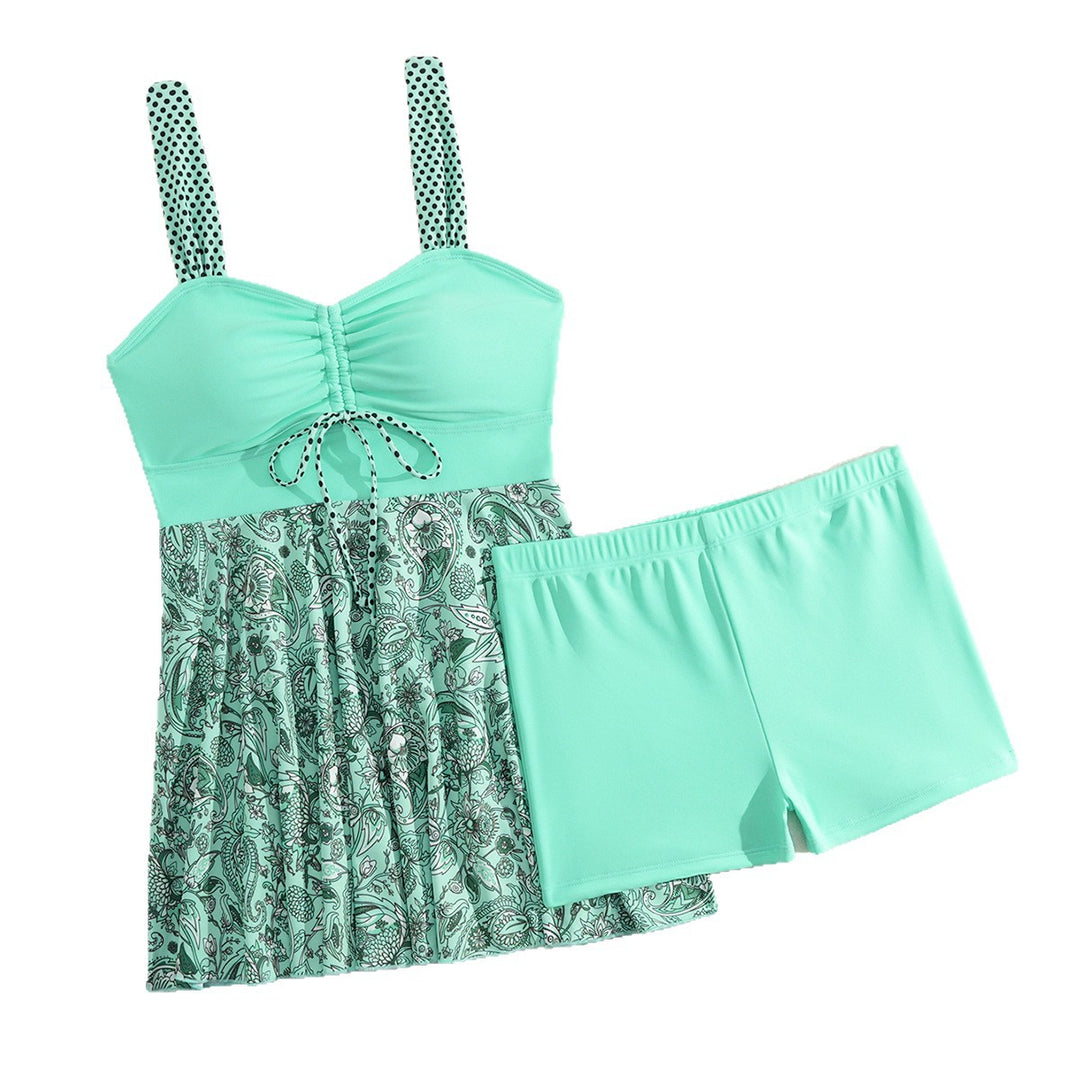 Damen Badeanzug-Set mit femininem Rock und verstellbaren Trägern EB