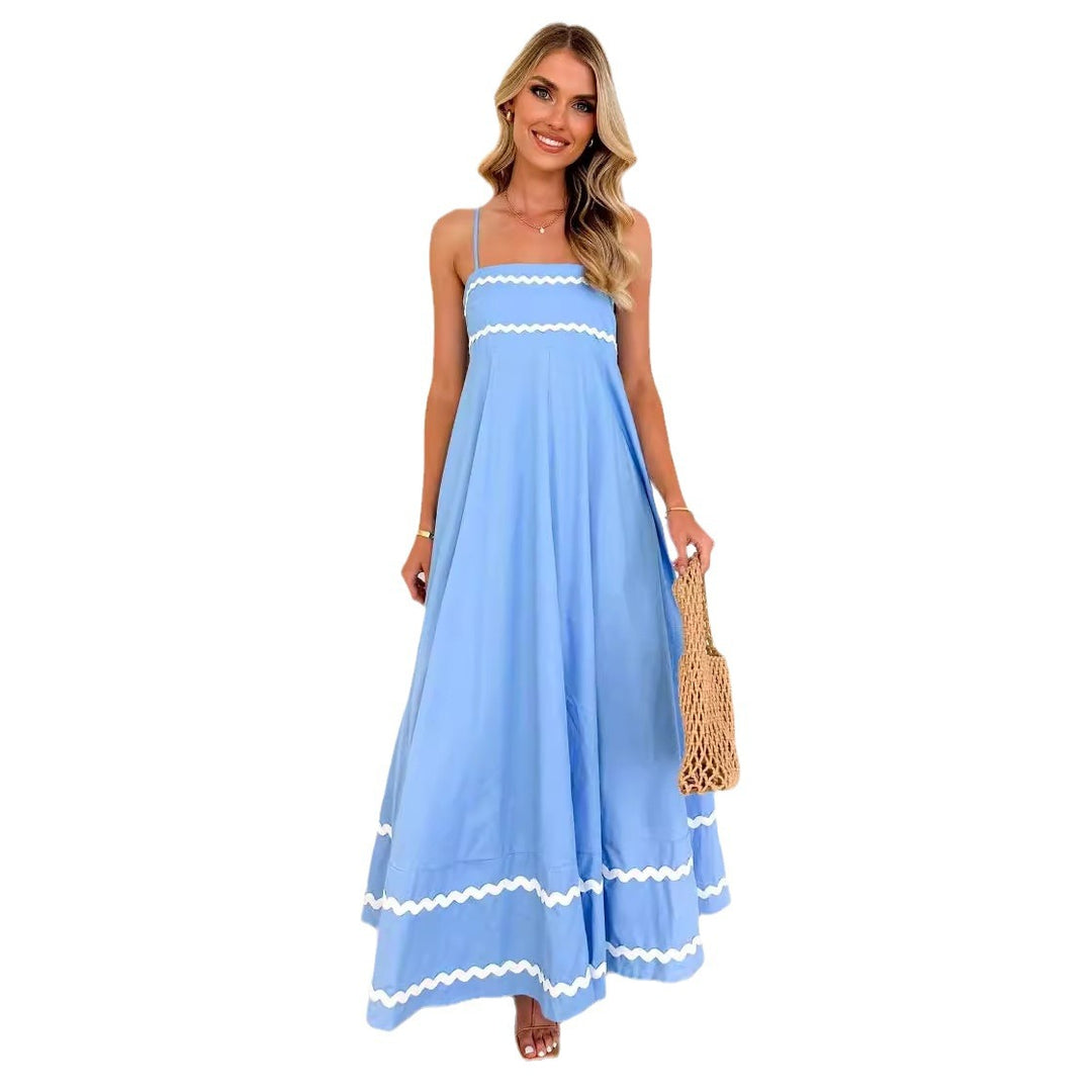 Damen Maxikleid mit eleganten Rüschendetails EB