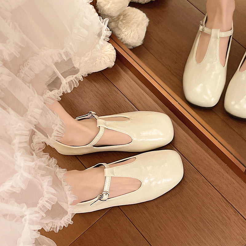 Damen Ballerina-Schuhe mit praktischem Schnallenverschluss und bequemer Innensohle EB