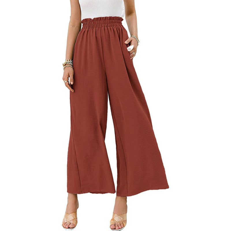 Damen Weite Palazzo-Hose mit elastischem Bund EB