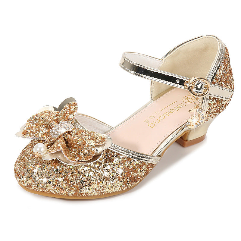 Mädchen Ballerina Schuhe mit funkelndem Blumenmotiv EB