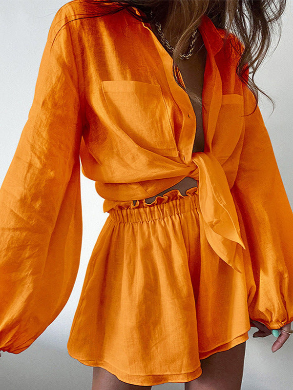 Damen lässiges Leinen Outfit EB