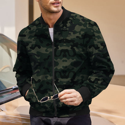 Herren Bomberjacke mit modernem Camouflage-Design und elastischen Bündchen EB