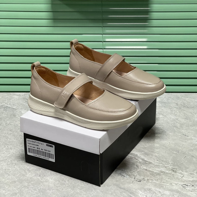 Damen Bequeme Slip-On Sneakers mit verstellbarem Riemen EB