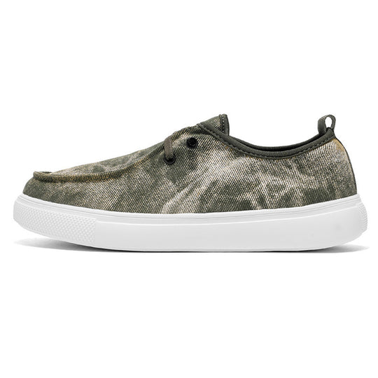 Damen lässige Slip-On Sneakers aus atmungsaktivem Denim mit elastischem Einschlupf EB