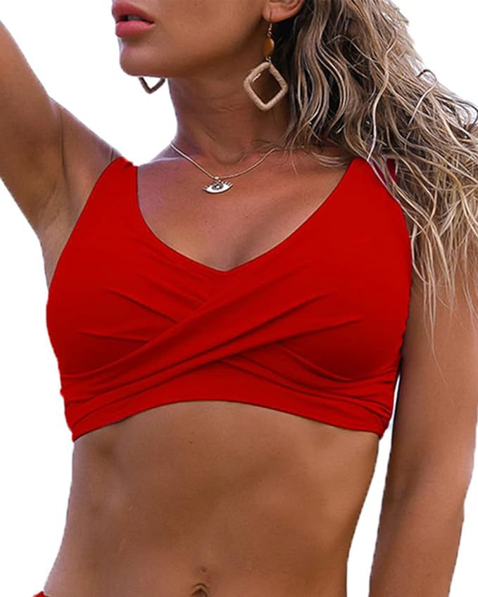 Damen Sportliches Wickel-Bikinioberteil EB