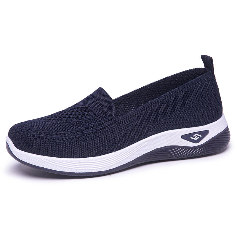 Damen Hochwertige Slip-On Freizeitschuhe mit atmungsaktiver Strickoberfläche EB