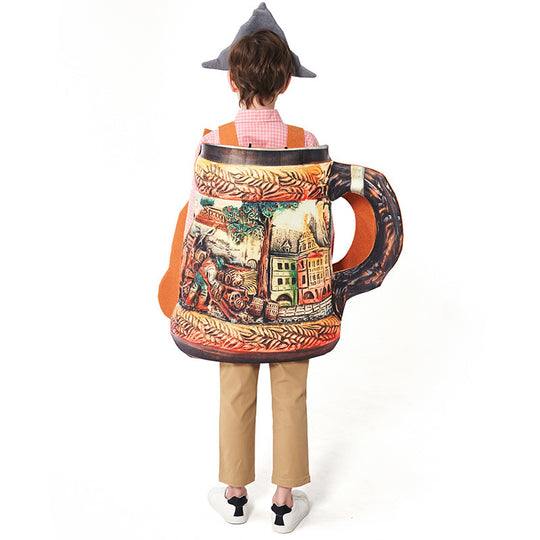 Unisex nan traditioneller keramischer Bierkrug mit Zinndeckel und handbemaltem Reliefmotiv EB