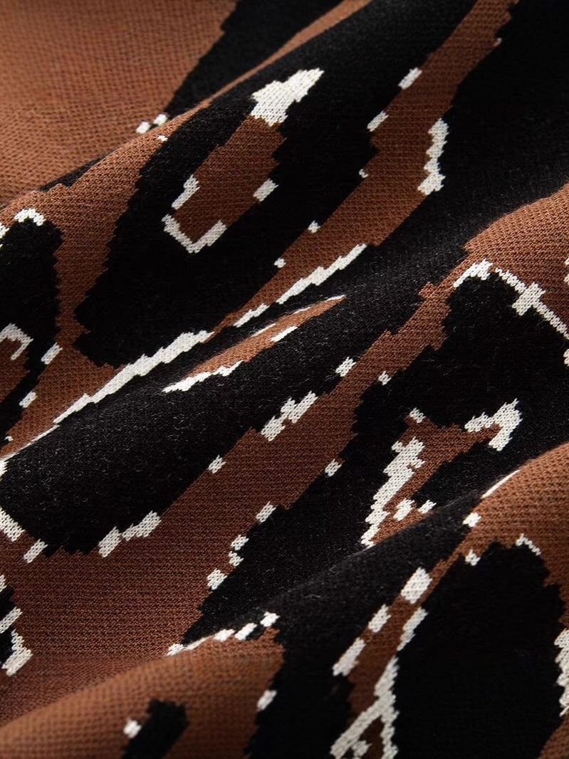 Damen lässiger Animal-Print Pullover EB