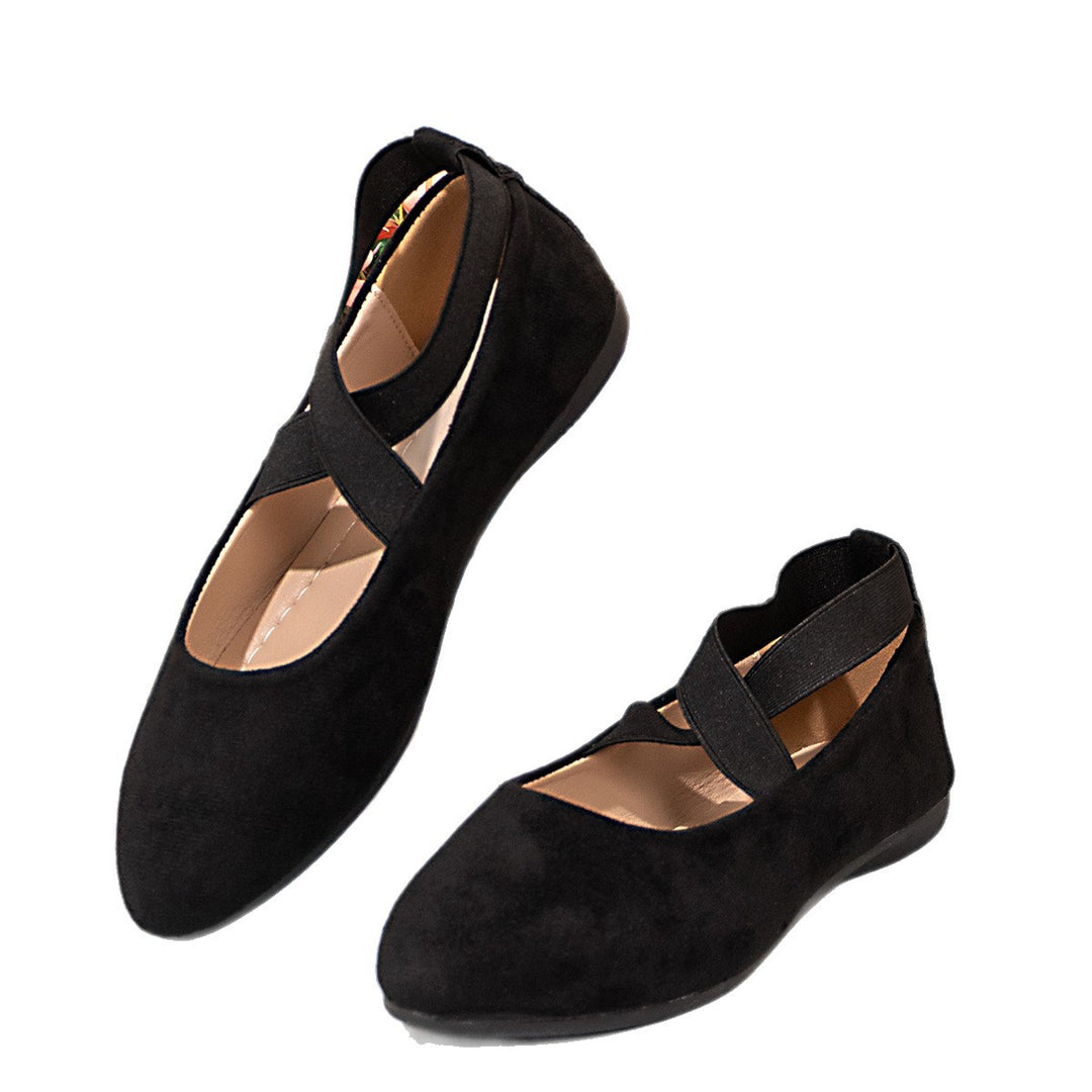 Damen Ballerinas mit elegantem Überkreuzriemen und weichem Innenfutter EB