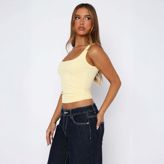 Damen Tanktop mit schmalen Trägern und elegantem Ausschnitt EB