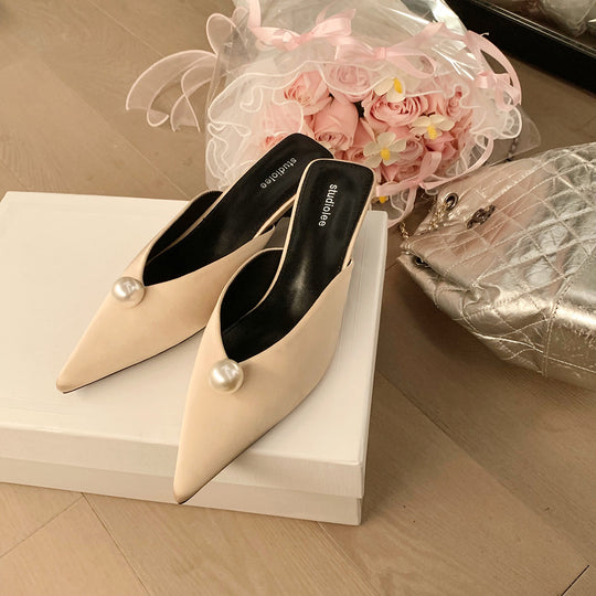 Damen Slingback-Pumps mit stilvollem Perlendetail und elegantem Design EB