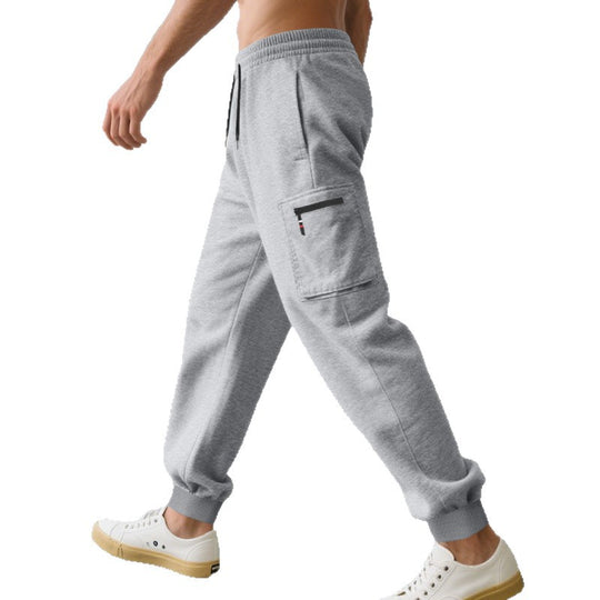 Herren nan Cargo-Jogginghose mit elastischem Tunnelzug, gekämmtem Bund und aufgesetzter Cargotasche EB