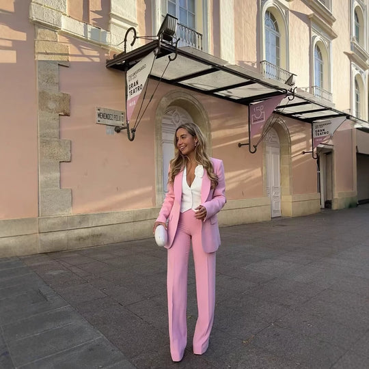 Damen Elegante, weite Palazzo-Hose aus fließendem Material mit elastischem Bund EB