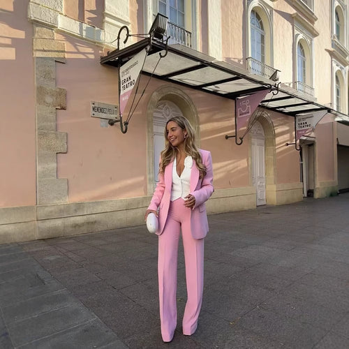 Damen Elegante, weite Palazzo-Hose aus fließendem Material mit elastischem Bund EB