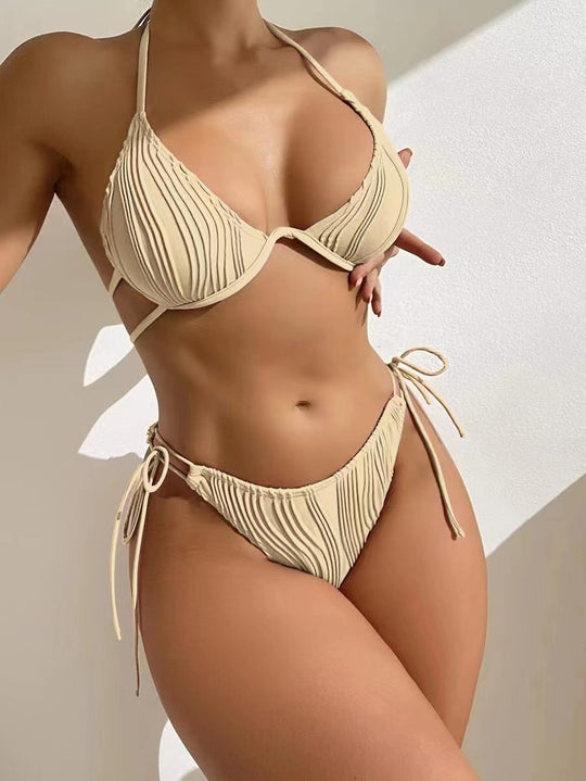 Damen Bikini-Set mit raffiniertem Rippendesign und verstellbaren Bändern EB