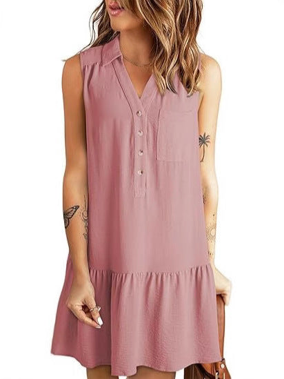 Damen Hemdblusenkleid mit geschmeidigem Fall und elegantem Rüschenabschluss EB