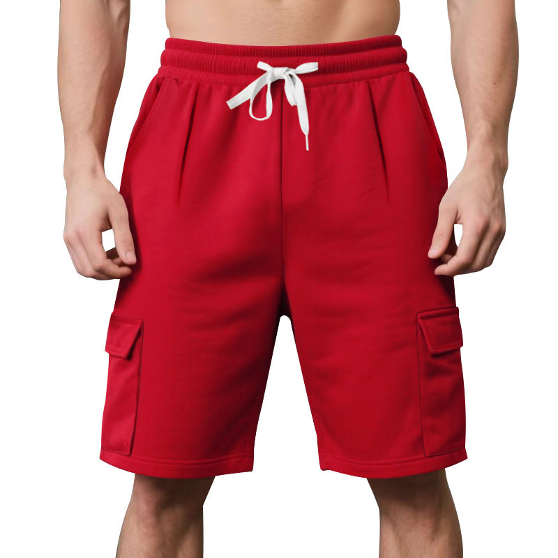 Herren nan elastische Cargo-Bermuda mit Kordelzug und Mehrfachtaschen EB