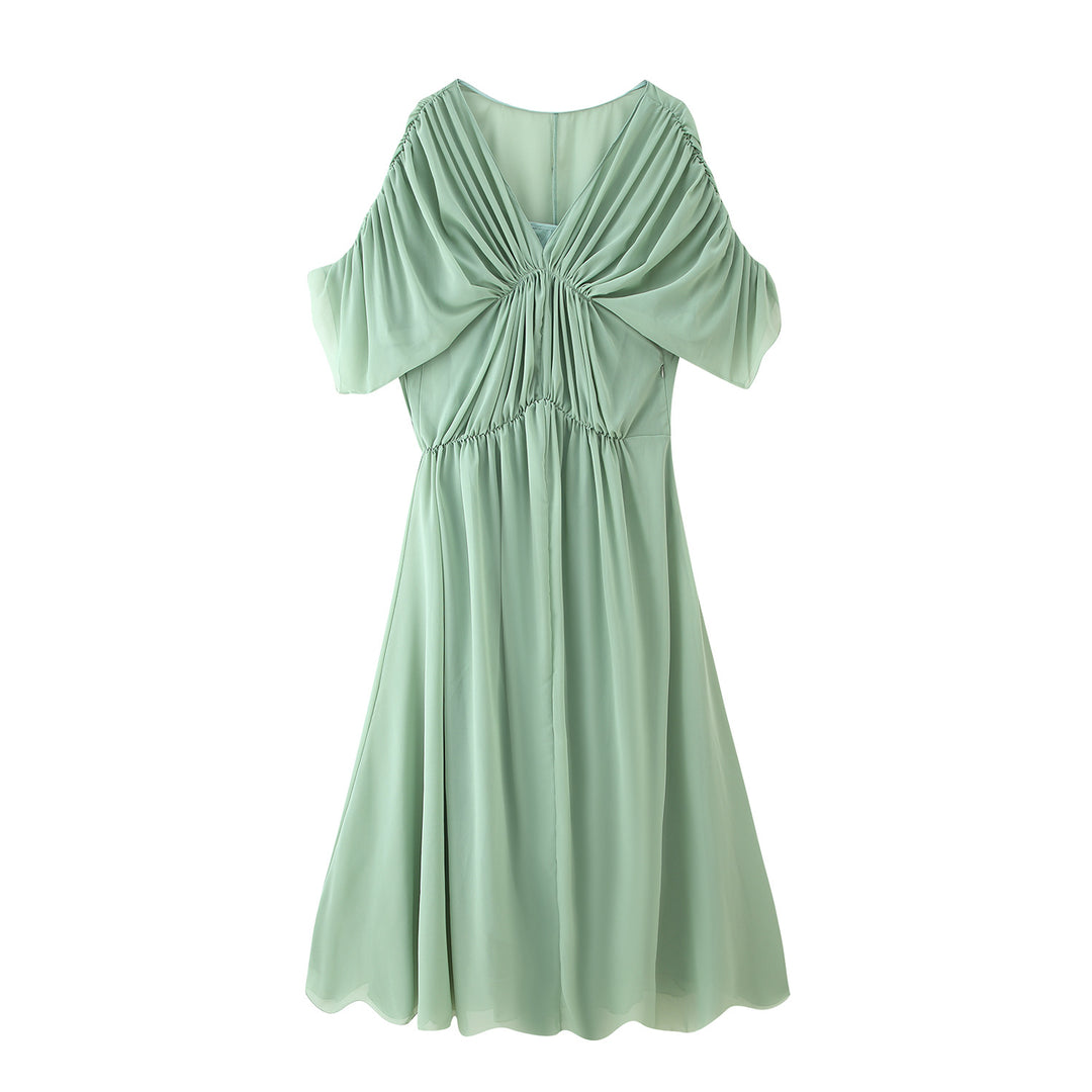 Damen Maxikleid mit fließender Silhouette und eleganter Raffung EB