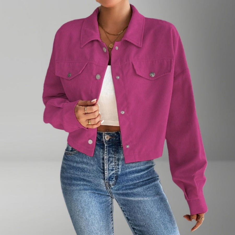 Damen Kurzjacke aus cordartigem Material EB