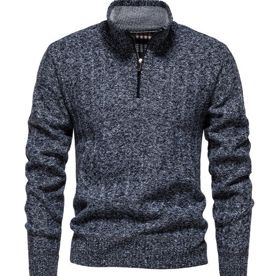 Herren Pullover mit Stehkragen und Zipper EB