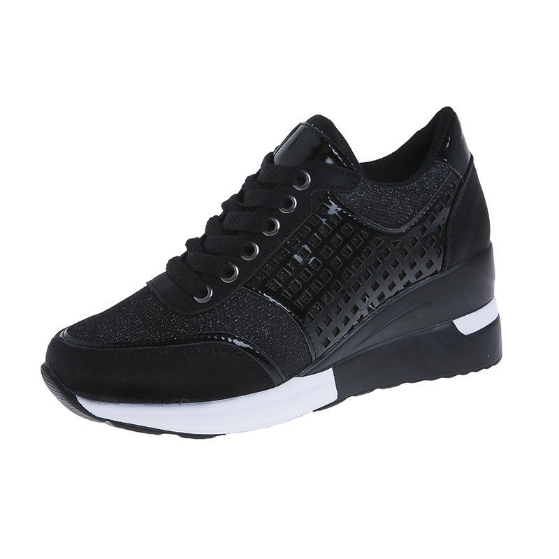 Damen Komfortable und modische Sneakers mit Glanz-Elementen EB