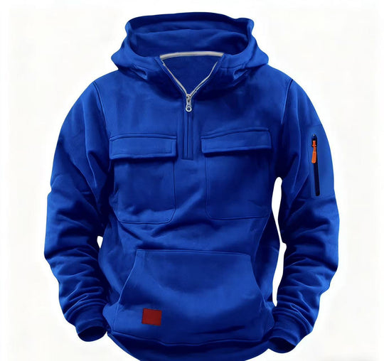 Herren funktionale Kapuzenjacke mit Reißverschluss und praktischen Taschen EB