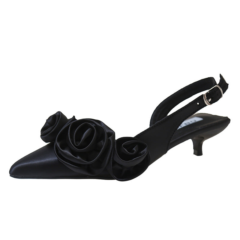 Damen Slingback-Pumps mit raffiniertem Rosen-Design EB