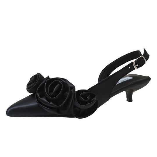 Damen Slingback-Pumps mit raffiniertem Rosen-Design EB