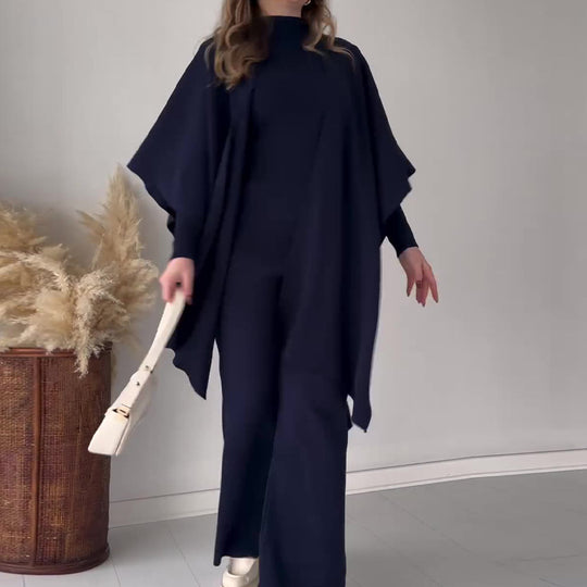 EB | Strick-Set mit Strickjacke, Oberteil und Hose