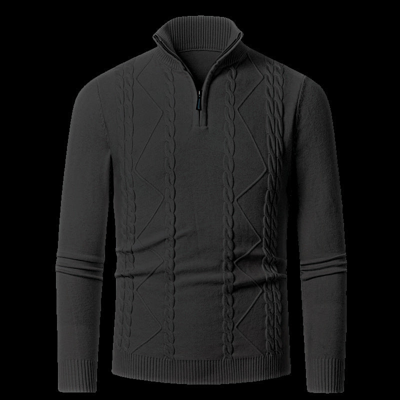 Herren Strickpullover mit modischem Reißverschluss EB