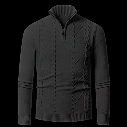 Herren Strickpullover mit modischem Reißverschluss EB