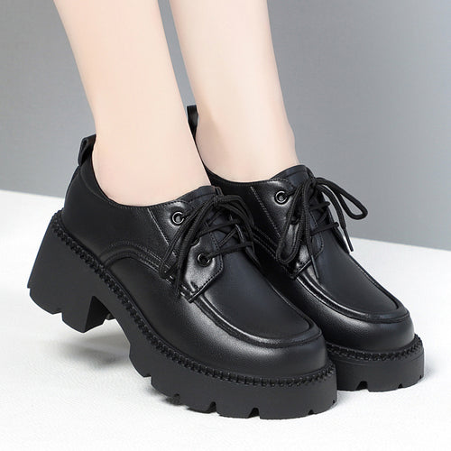 Damen Modische Schnürschuhe mit robustem Blockabsatz und trendigem Design EB