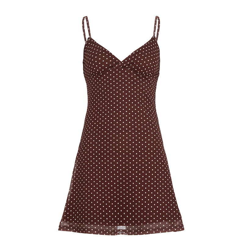 Damen Polka Dots Spaghetti-Trägertop mit leichtem Fall EB