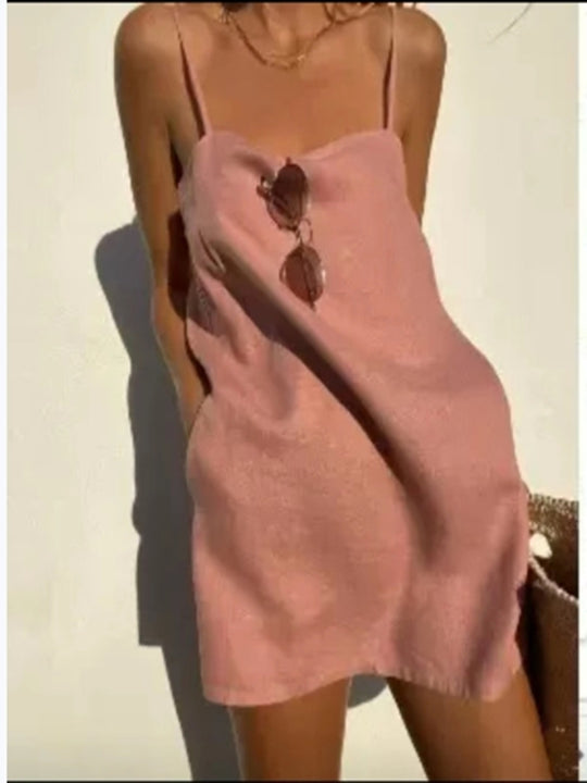 Damen lässiges Trägerkleid aus leichtem Material EB