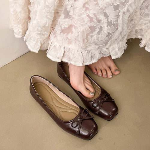 Damen Ballerinas mit zartem Schleifenakzent und gepolsterter Innensohle EB