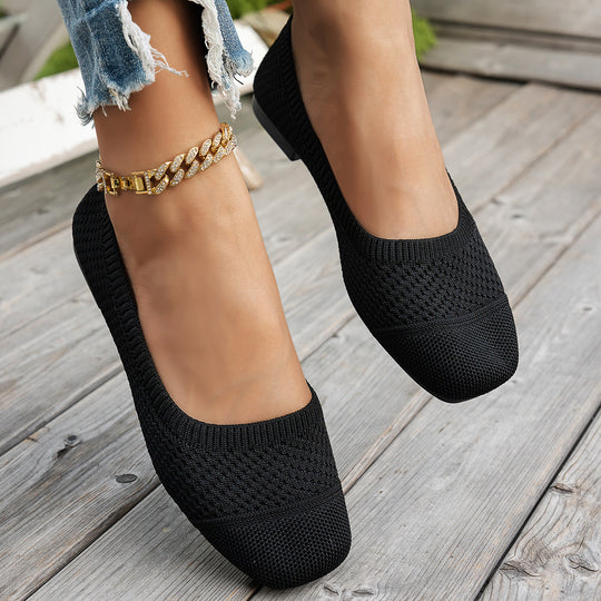 Damen atmungsaktive Slip-On Ballerinas mit flexiblem Netzdesign EB