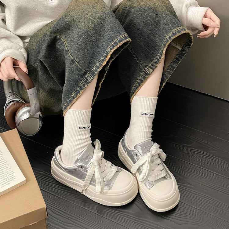 Damen modische Plateau-Sneaker mit ökologischem Obermaterial und komfortabler Dämpfung EB