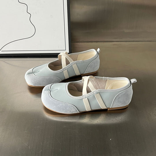 Damen Ballerinas mit feiner Lederoberfläche und komfortabler Sohle EB