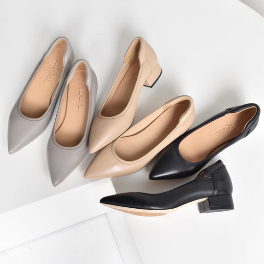 Damen elegante spitz zulaufende Ballerinas mit weichem Fußbett EB