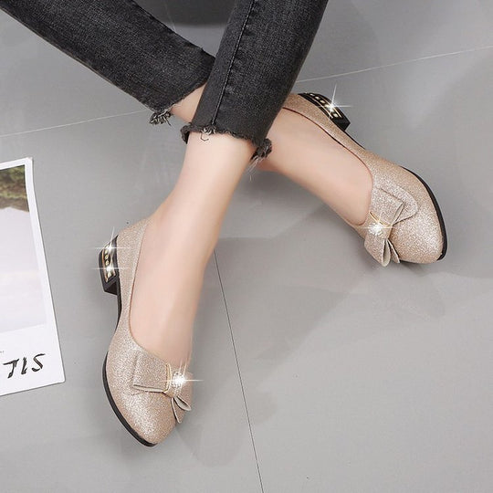 Damen Ballerinas mit elegantem Schleifendetail und modischem Absatz EB